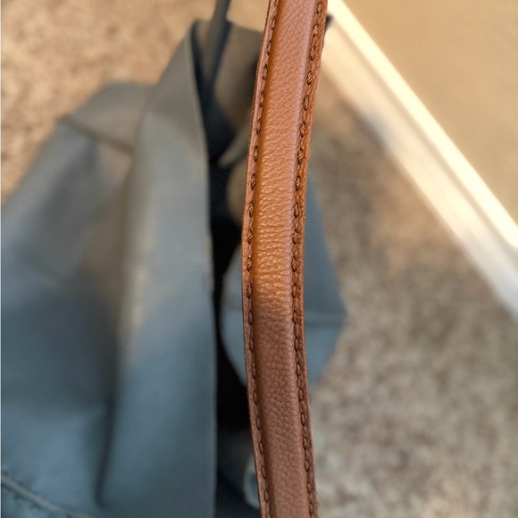 The Sak Blue Shoulder Bag with Brown Handle - Picture 8 of 11